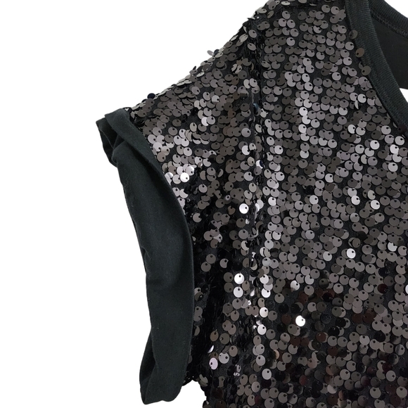 See By Chloe Sequin Mini Dress 2 Black‎ Short Sleeve Eras Tour Taylor Swift - Picture 3 of 12